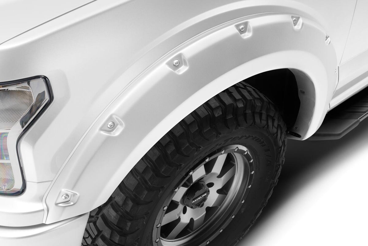 Pocket/Rivet Style Color Matched Oxford White 4-Piece Fender Flare Set For 2018-2020 Ford F150 Bushwacker
