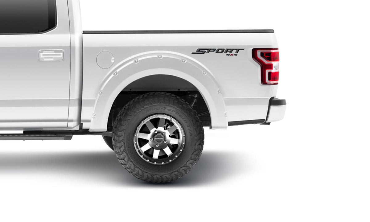 Pocket/Rivet Style Color Matched Oxford White 4-Piece Fender Flare Set For 2018-2020 Ford F150 Bushwacker