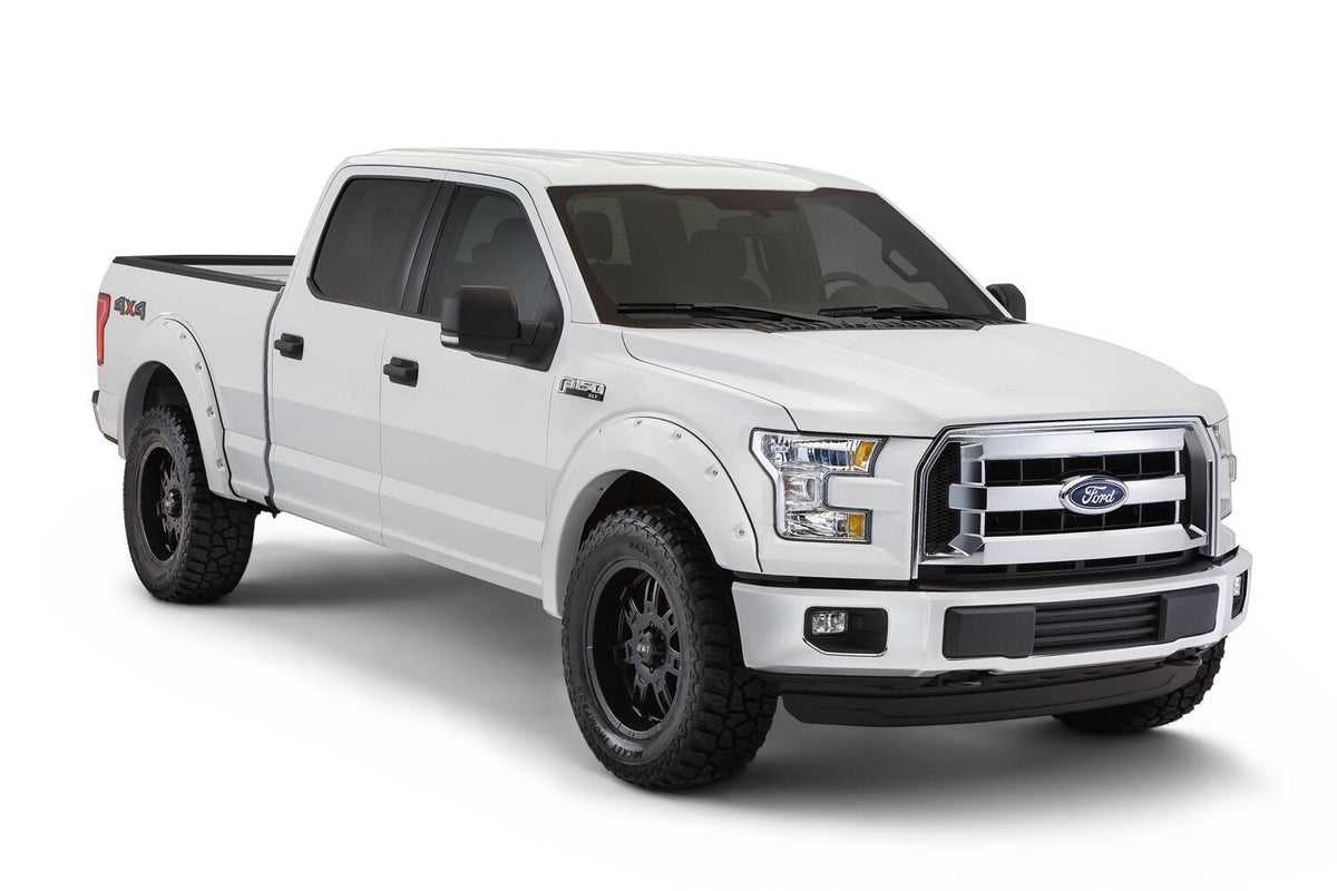 Pocket/Rivet Style Color Matched Oxford White 4-Piece Fender Flare Set For 2018-2020 Ford F150 Bushwacker