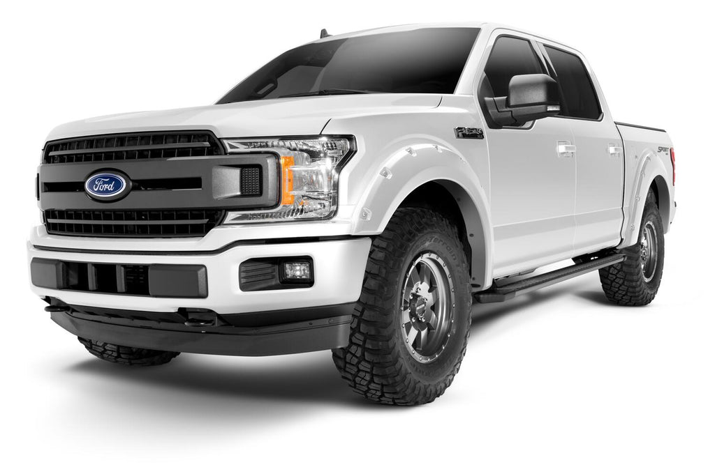 Pocket/Rivet Style Color Matched Oxford White 4-Piece Fender Flare Set For 2018-2020 Ford F150 Bushwacker