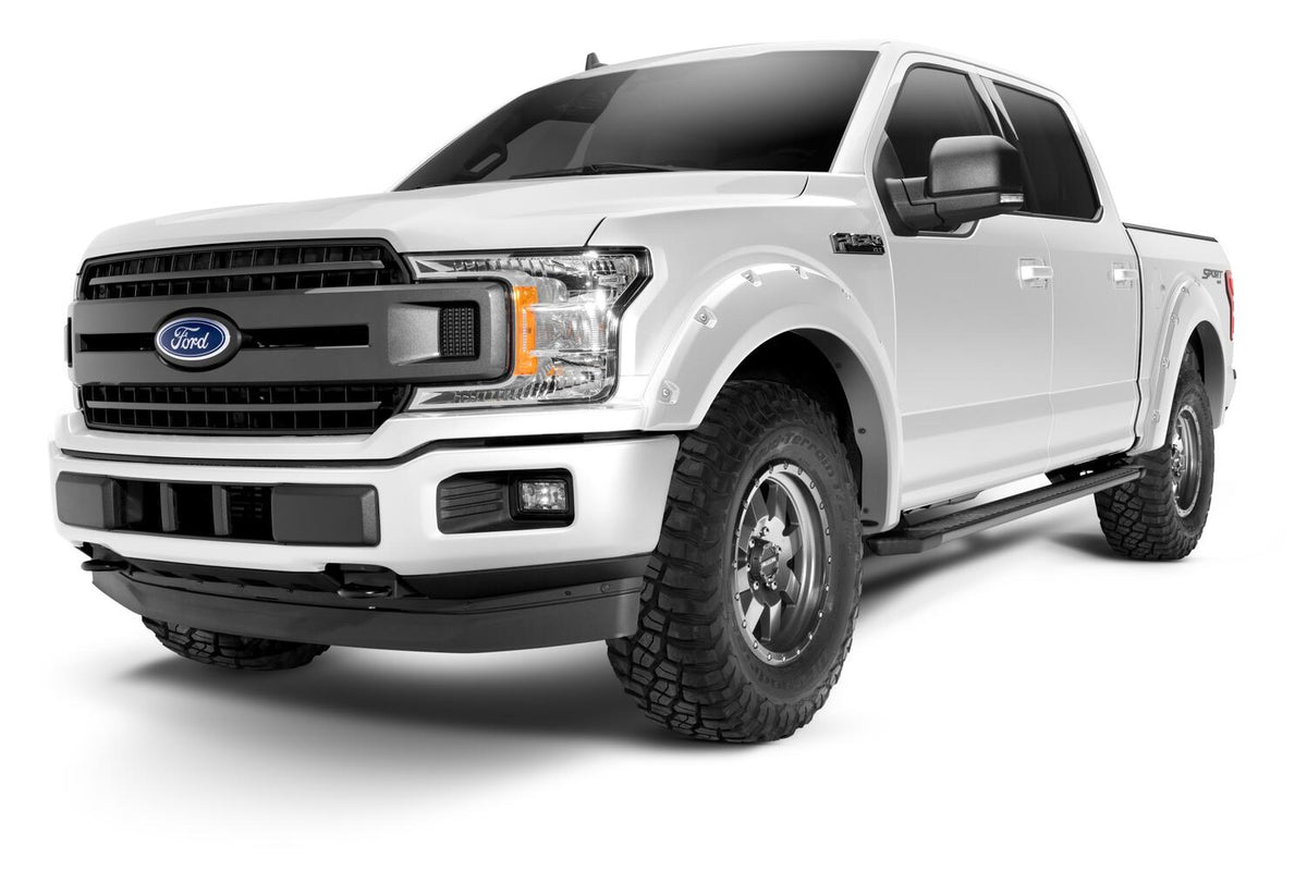 Pocket/Rivet Style Color Matched Oxford White 4-Piece Fender Flare Set For 2018-2020 Ford F150 Bushwacker