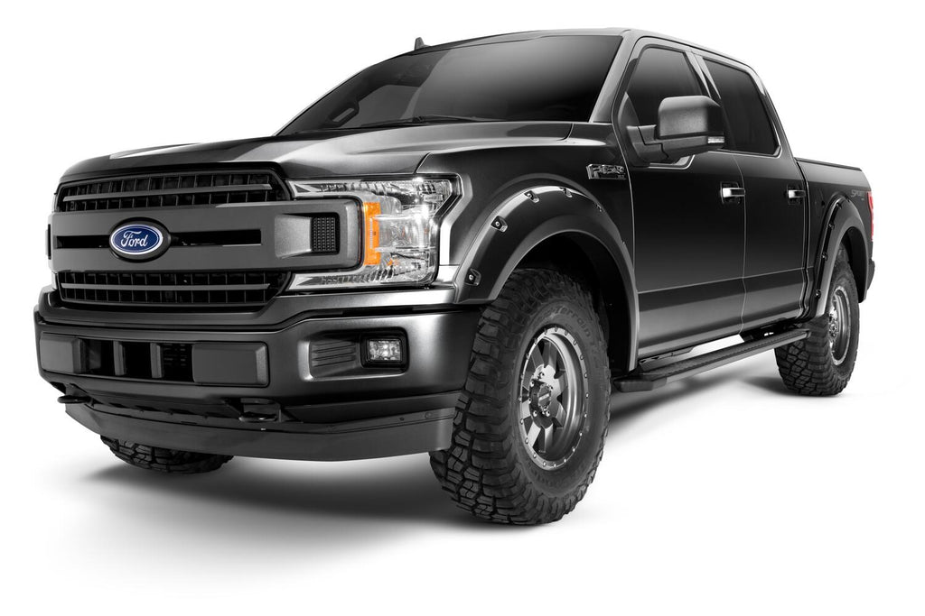 Pocket/Rivet Style Color Matched Agate Black Met 4-Piece Fender Flare Set For 2018-2020 Ford F150 Bushwacker
