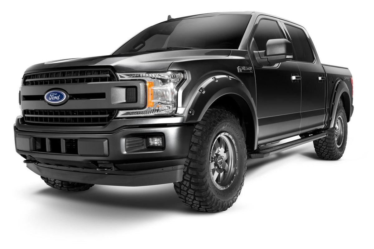 Pocket/Rivet Style Color Matched Agate Black Met 4-Piece Fender Flare Set For 2018-2020 Ford F150 Bushwacker
