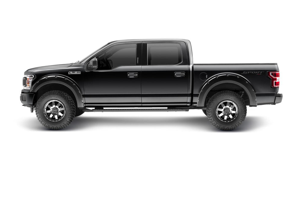 Pocket/Rivet Style Color Matched Agate Black Met 4-Piece Fender Flare Set For 2018-2020 Ford F150 Bushwacker