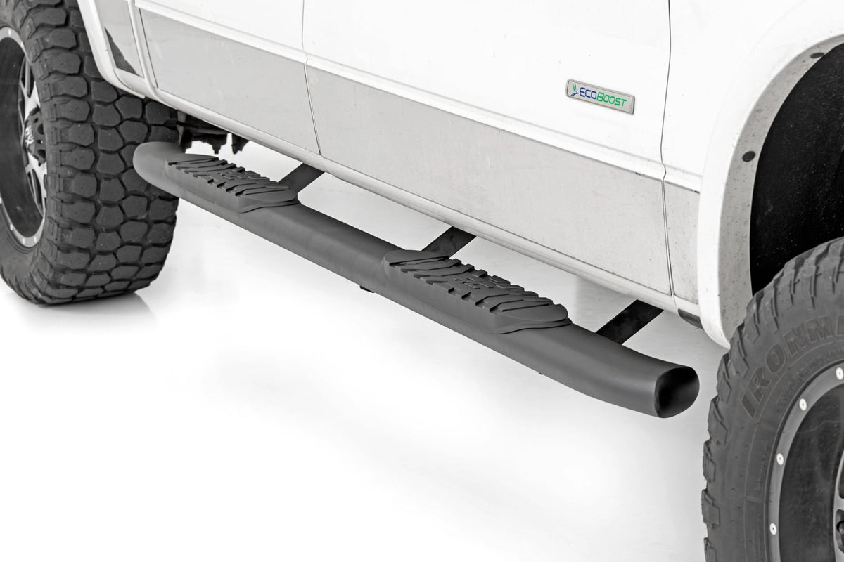 Oval Nerf Step Crew Cab Black Ford F-150 2WD/4WD (2009-2014) Rough Country