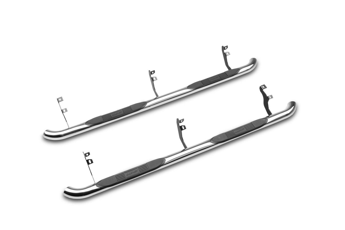 3 Inch Round Bent Nerf Bars Polished Stainless 2019-2026 Ford Ranger SuperCrew Cab Lund