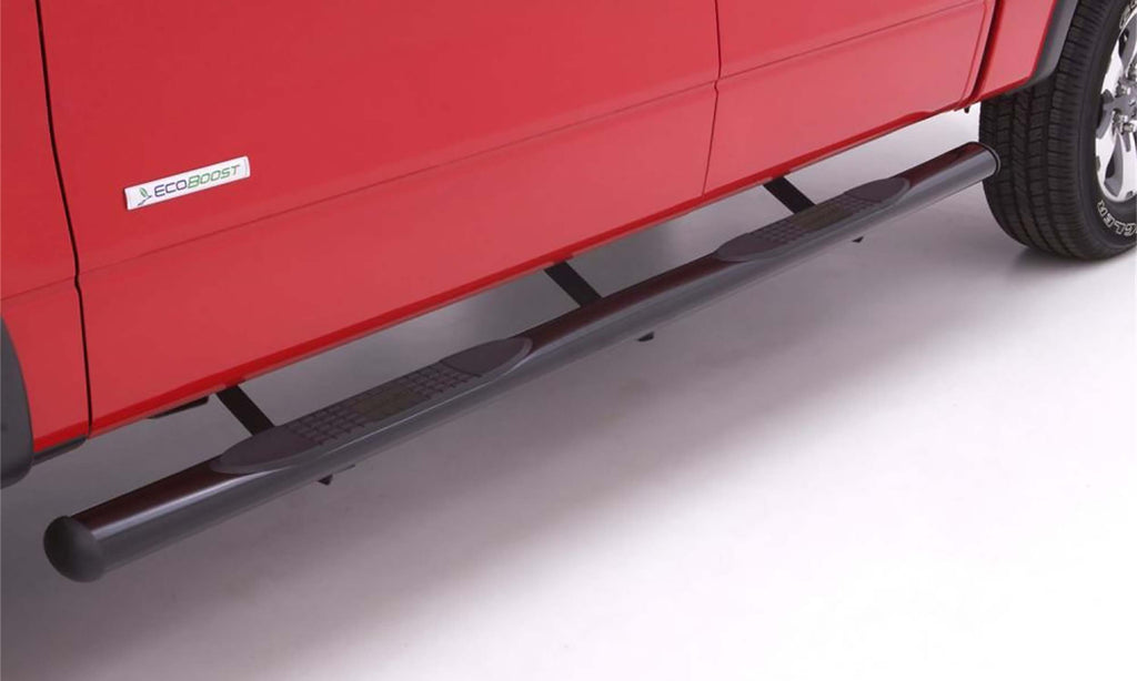 4 Inch Oval Straight Nerf Bars Black 2005-2026 Nissan Frontier Crew Cab Lund