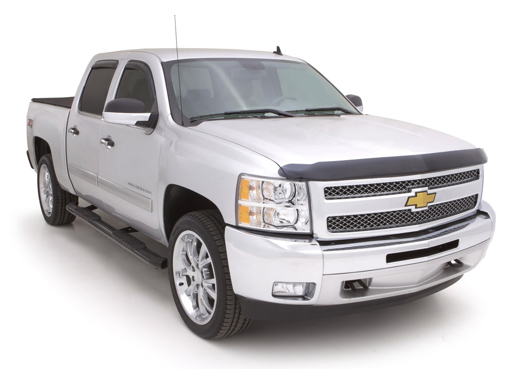 5 Inch Oval Curved Nerf Bars Black 2001-2014 Silverado/Sierra 1500 HD /2500 HD/3500 HD Crew Cab Lund