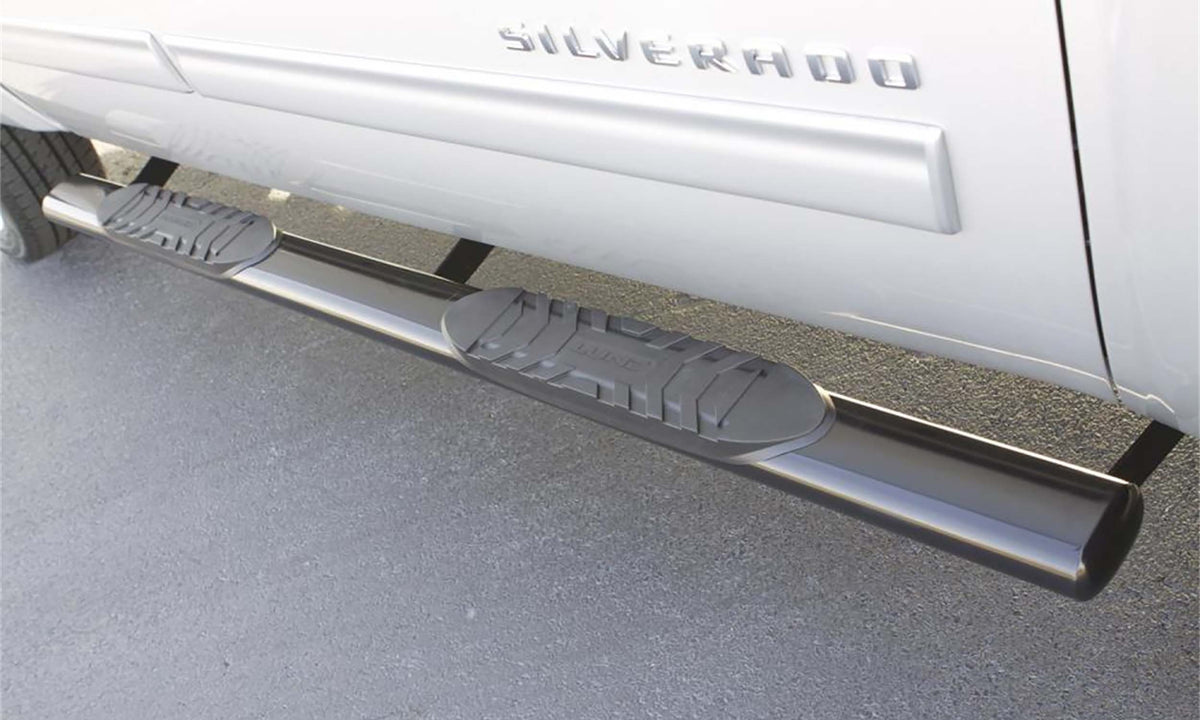 5 Inch Oval Straight Nerf Bars Polished Stainless 2009-2021 Dodge Ram 1500 Quad Cab Lund