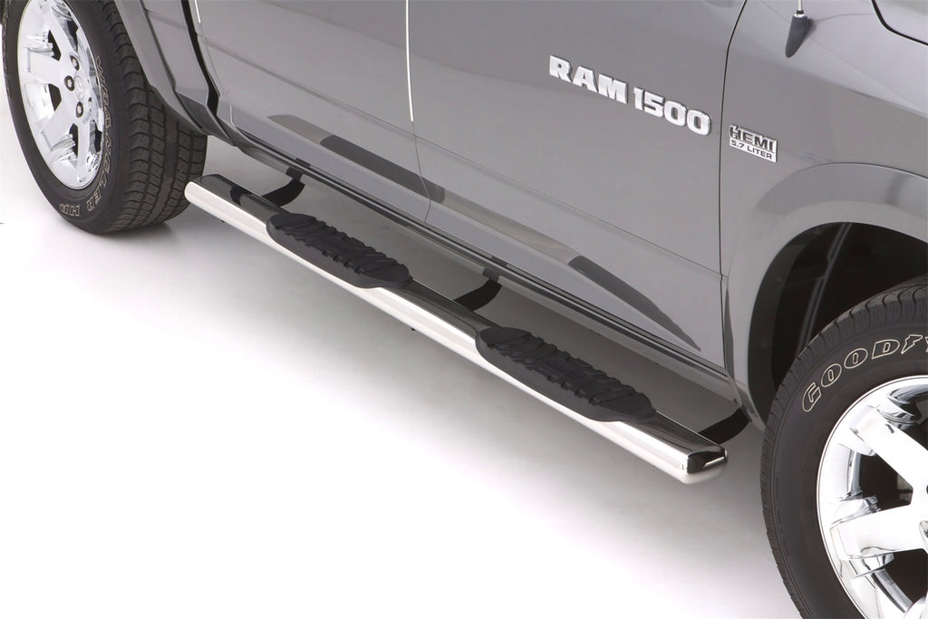 5 Inch Oval Straight Nerf Bars Polished Stainless 2009-2024 Dodge Ram 1500/2500/3500/4500/5500 Cab & Chassis Crew Cab Lund