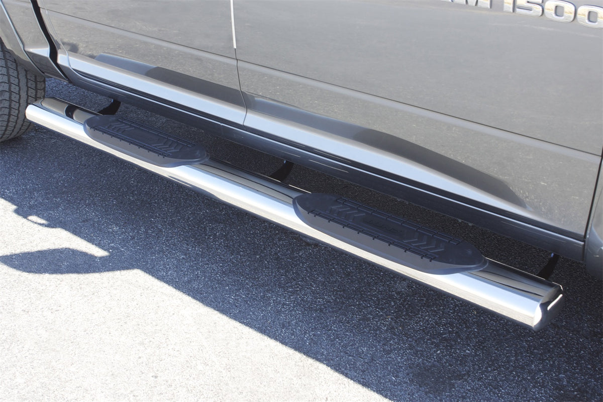 6 Inch Oval Straight Nerf Bars Polished Stainless 2009-2024 Dodge Ram 1500/2500/3500/4500/5500 Cab & Chassis Crew Cab Lund