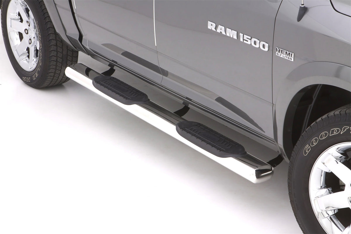 6 Inch Oval Straight Nerf Bars Polished Stainless 2009-2024 Dodge Ram 1500/2500/3500/4500/5500 Cab & Chassis Crew Cab Lund