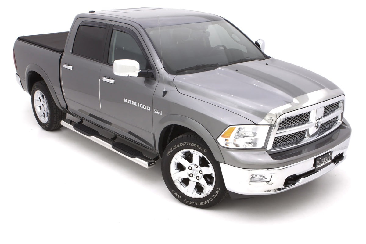 6 Inch Oval Straight Nerf Bars Polished Stainless 2009-2024 Dodge Ram 1500/2500/3500/4500/5500 Cab & Chassis Crew Cab Lund