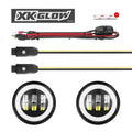XK Glow 4In JL Black RGB LED Jeep Wrangler Fog Light XKchrome Bluetooth App Controlled Kit