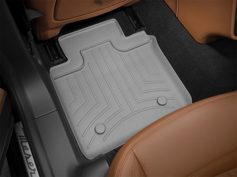 WeatherTech 2014+ Maserati Quattroporte Rear FloorLiner - Grey (fits Models w/ 2 Zone Climate Cntrl)