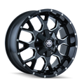 Mayhem 8015 Warrior 17x9 / 5x114.3 BP / -12mm Offset / 87mm Hub Black w/ Milled Spokes Wheel