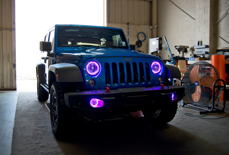 Oracle Jeep Wrangler JK 07-17 LED Waterproof Halo Kit - ColorSHIFT w/ Simple Controller