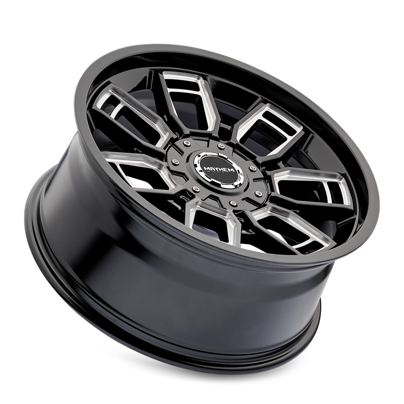 Mayhem 8118 Ordinance 20x9 / 5x127/139.7 BP / 87.1mm Hub Gloss Black Wheel w/ Milled Spokes