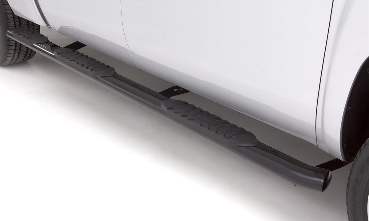 5 Inch Oval Wheel-To-Wheel Nerf Bars Black 2001-2014 Silverado/Sierra 1500/2500 HD/3500 Crew Cab 78.0 Bed Lund