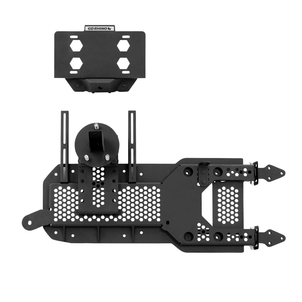Rockline Body Mount Spare Tire Carrier Textured Black 2018-2026 Jeep Wrangler Go Rhino