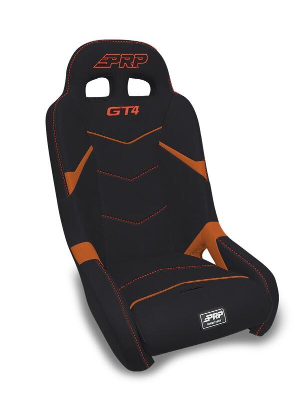 PRP Polaris RZR/Can-Am Maverick GT4 Suspension Seat - Black/Orange