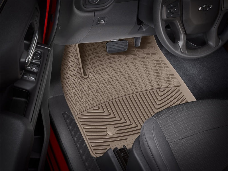 WeatherTech 2019+ Chevrolet Silverado 1500 Crew Cab Front Rubber Mats - Tan