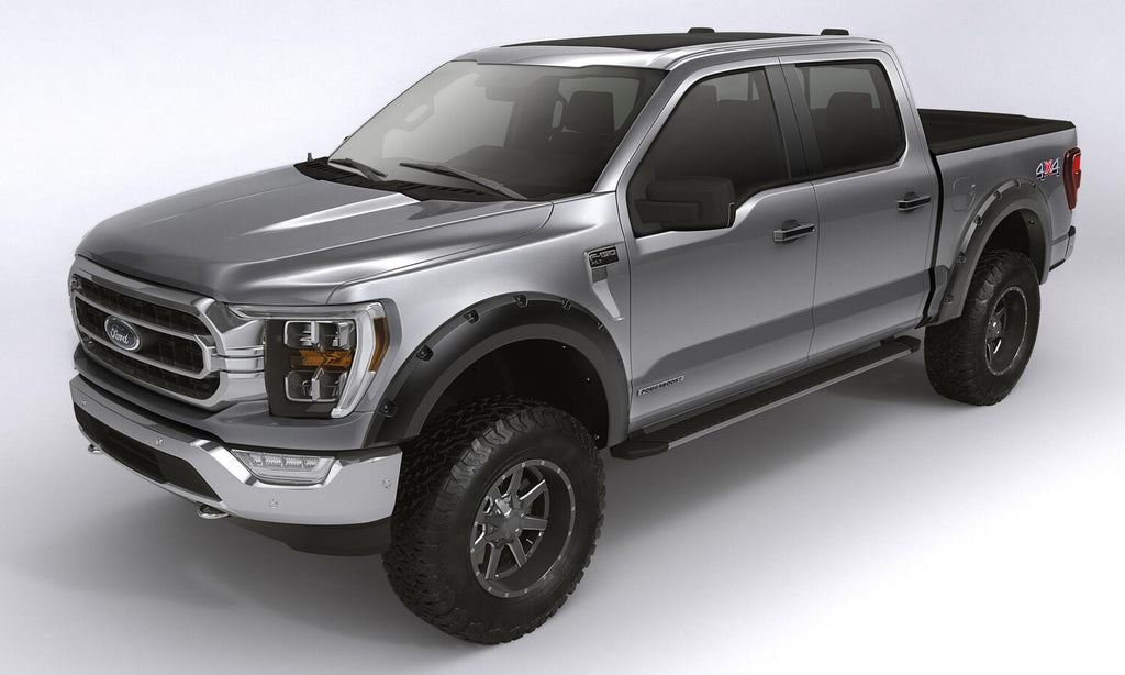 Black Forge Pocket/Rivet Textured Finish 4-Pc Fender Flare Set For 11-16 Ford F250/F350 Excludes Dually Bushwacker