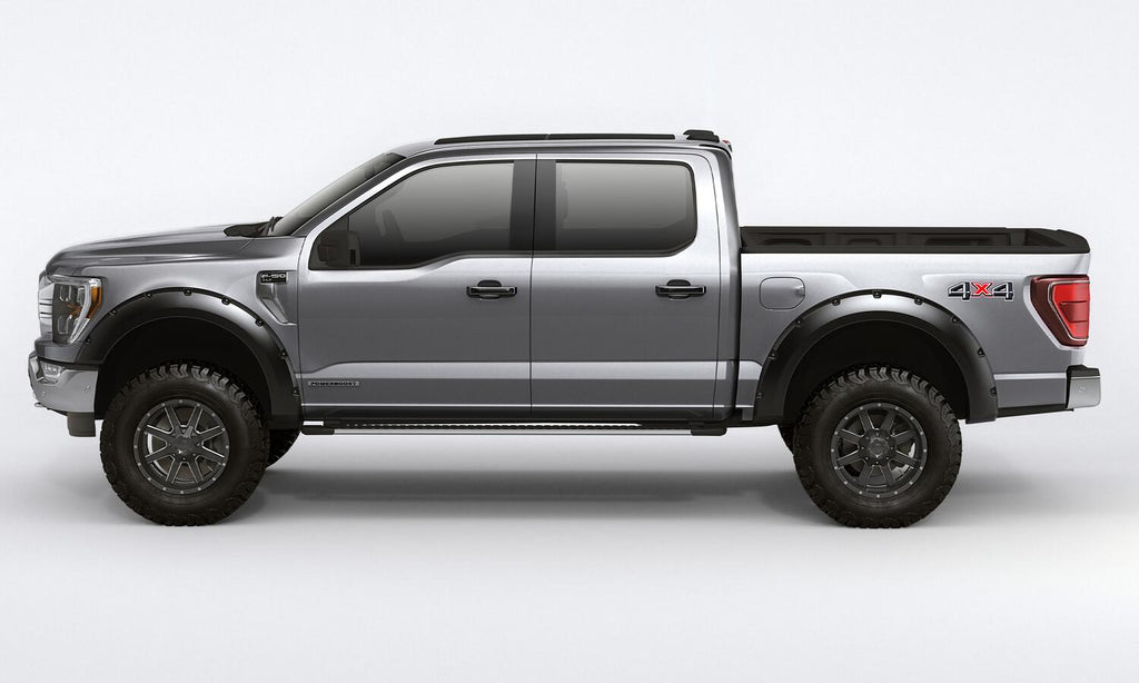 Black Forge Pocket/Rivet Textured Finish 4-Pc Fender Flare Set For 11-16 Ford F250/F350 Excludes Dually Bushwacker
