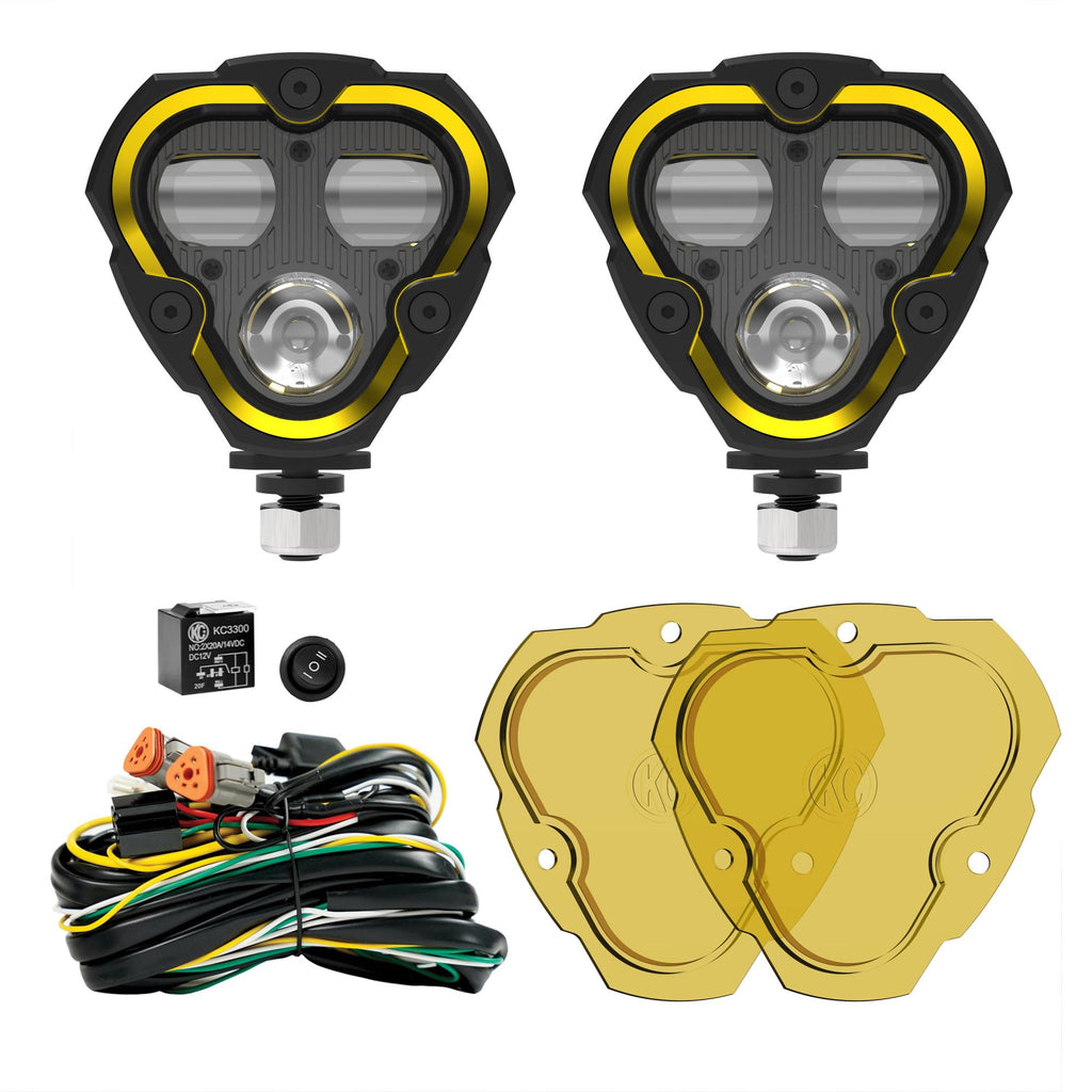 KC Flex Era 3 LED 3.5 Inch SAE Fog 2- Light Master Kit KC HiLiTES