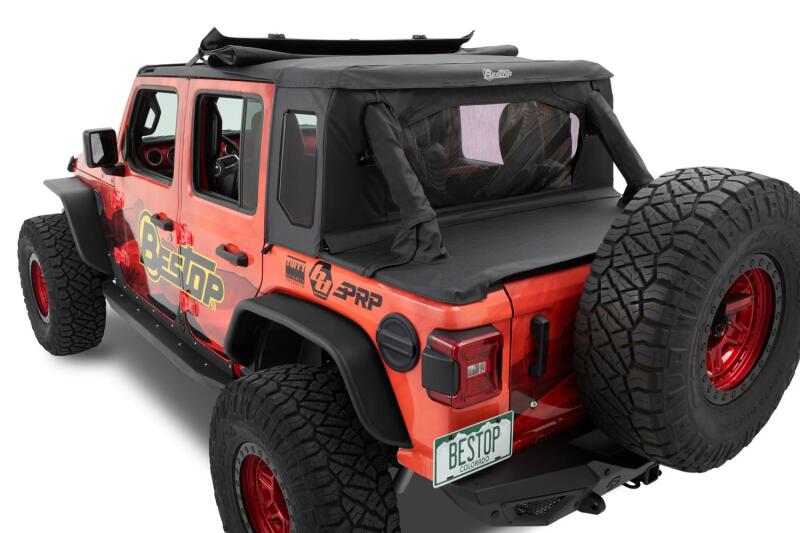 Bestop 18-26 Jeep Wrangler JL 2-Door Halftop Soft Top (Premium Black Twill)