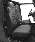 Jeep Seat Covers For Jeep 2003-2006 Wrangler TJ Front Premium Vinyl Fabric Black Diamond Bestop
