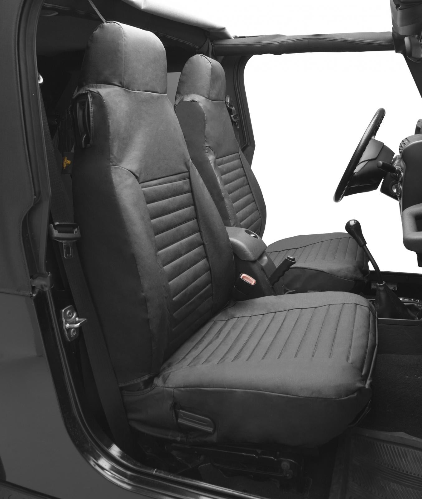 Jeep Seat Covers For Jeep 2003-2006 Wrangler TJ Front Premium Vinyl Fabric Black Diamond Bestop