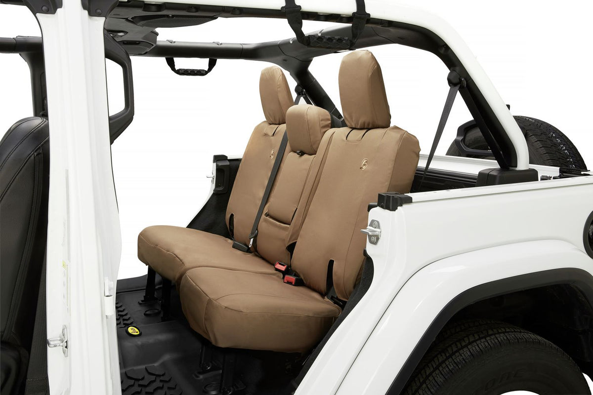 Jeep Seat Covers For Jeep 2018-2023 Wrangler JL 4 Door Rear With Fold Down Arm Rest Premium Vinyl Fabric Bestop