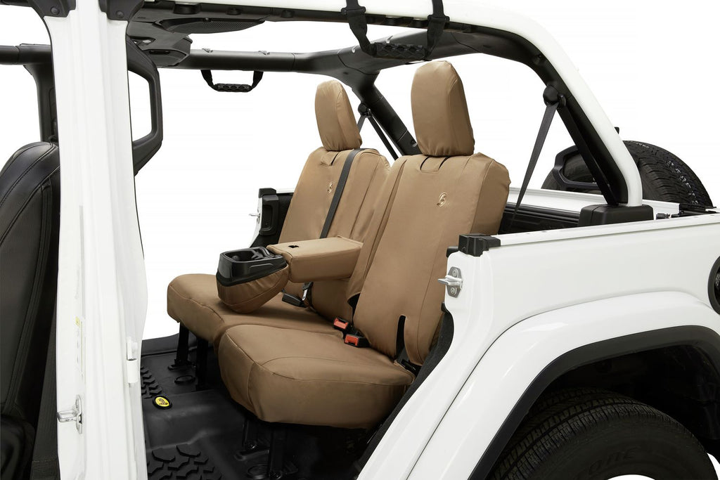 Jeep Seat Covers For Jeep 2018-2023 Wrangler JL 4 Door Rear With Fold Down Arm Rest Premium Vinyl Fabric Bestop