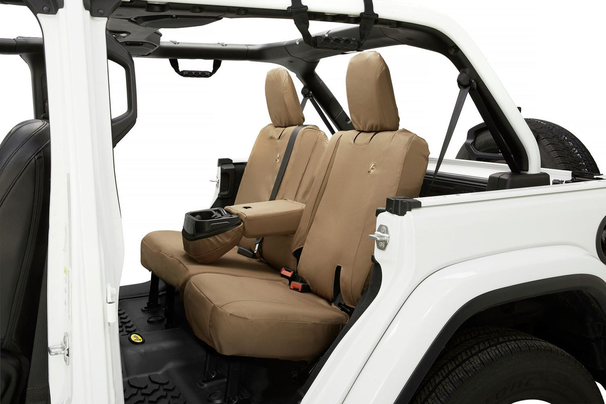 Jeep Seat Covers For Jeep 2018-2023 Wrangler JL 4 Door Rear With Fold Down Arm Rest Premium Vinyl Fabric Bestop