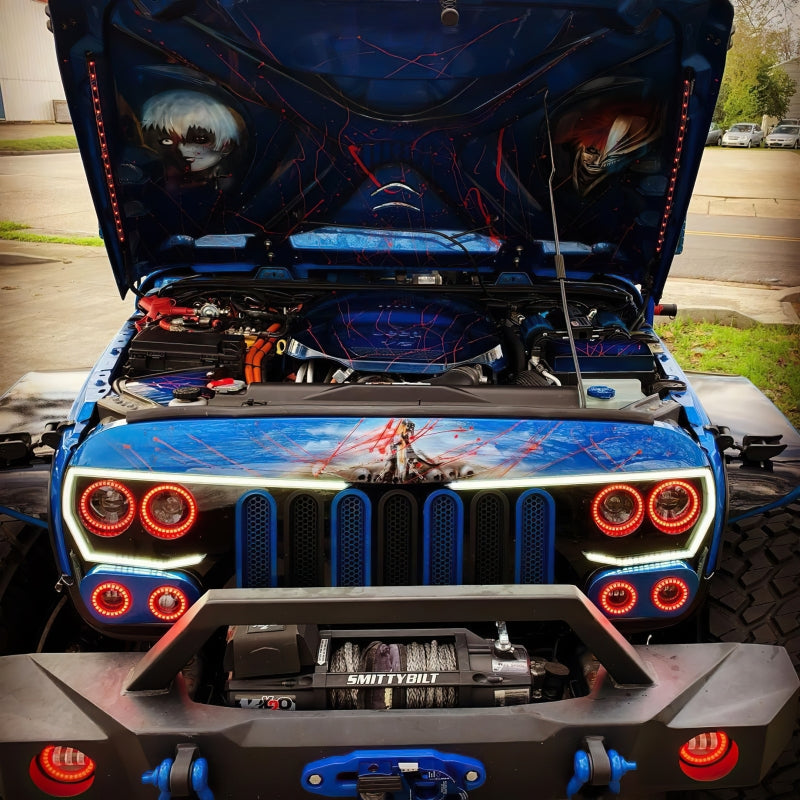 Oracle Vector Jeep Wrangler JK Grille Halo Kit - ColorSHIFT w/o Controller
