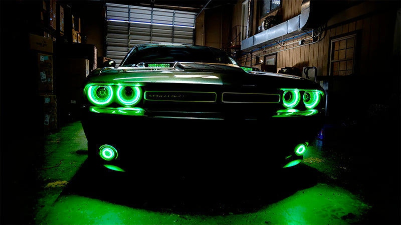 Oracle 15-21 Dodge Challenger WP LED Fog Halo Kit - Red