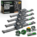 Rhino USA Retractable Ratchet Straps (2Pk 1Inx10Ft) Gray