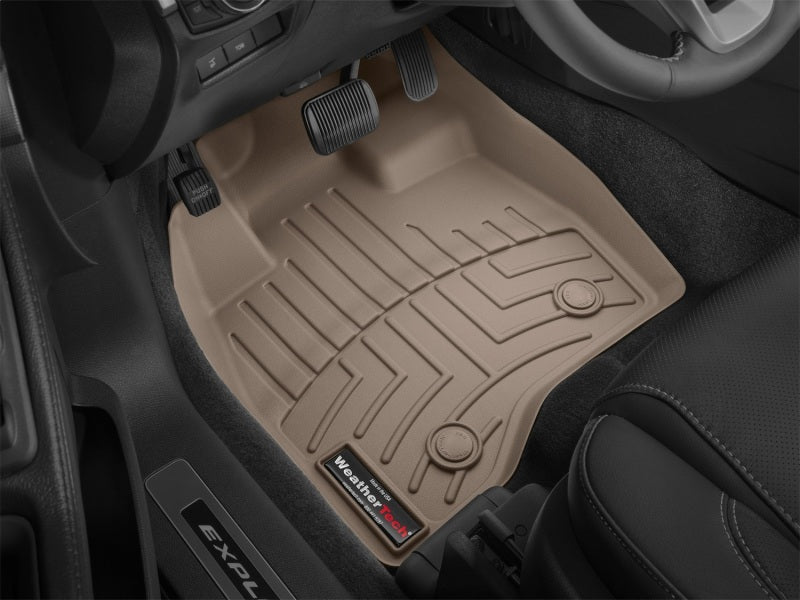 WeatherTech 2015+ Ford Explorer Front FloorLiner - Tan