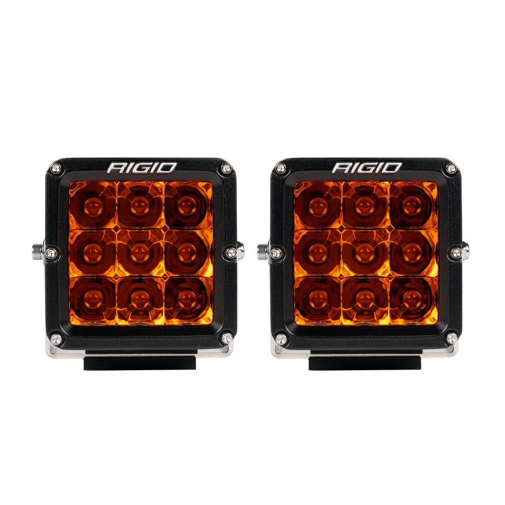 LED Light Pods D-XL Amber PRO Pair Surface Mount Brackets and Hardware Vibration Dampeners Wire Harness & Switch Rigid Industrie