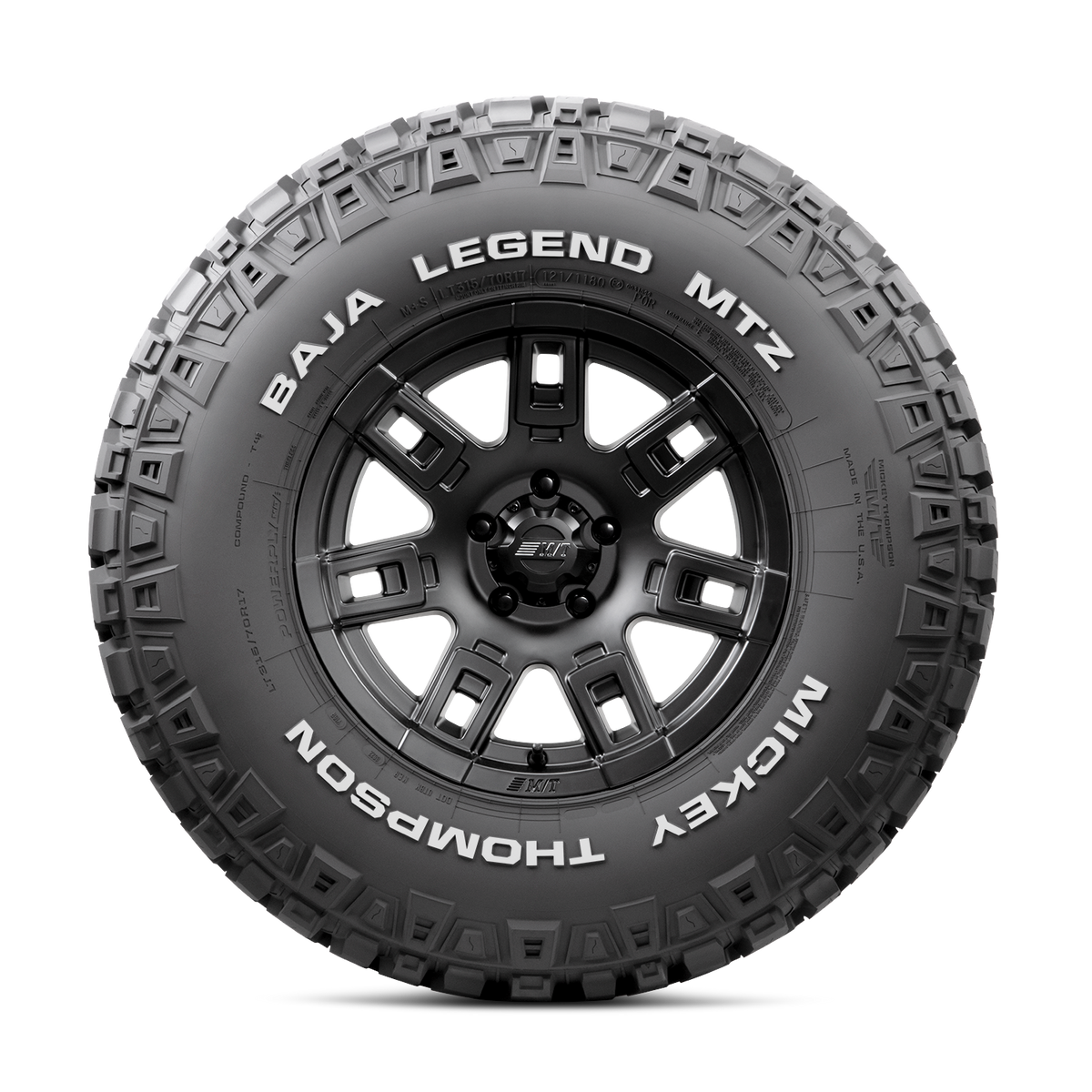 Lt295/70R18 129/126P Baja Legend MTZ The Baja Legend MTZ is built on the legacy of a legendary and proven construction design. The tread design Variable draft angles and stone ejectors help to reduce stone retention.
