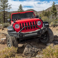 Rockline Front Full Width Bumper W/ Overrider Textured Black 2007-2024 Jeep Wrangler JK/JL 2020-2025 Jeep Gladiator Go Rhino