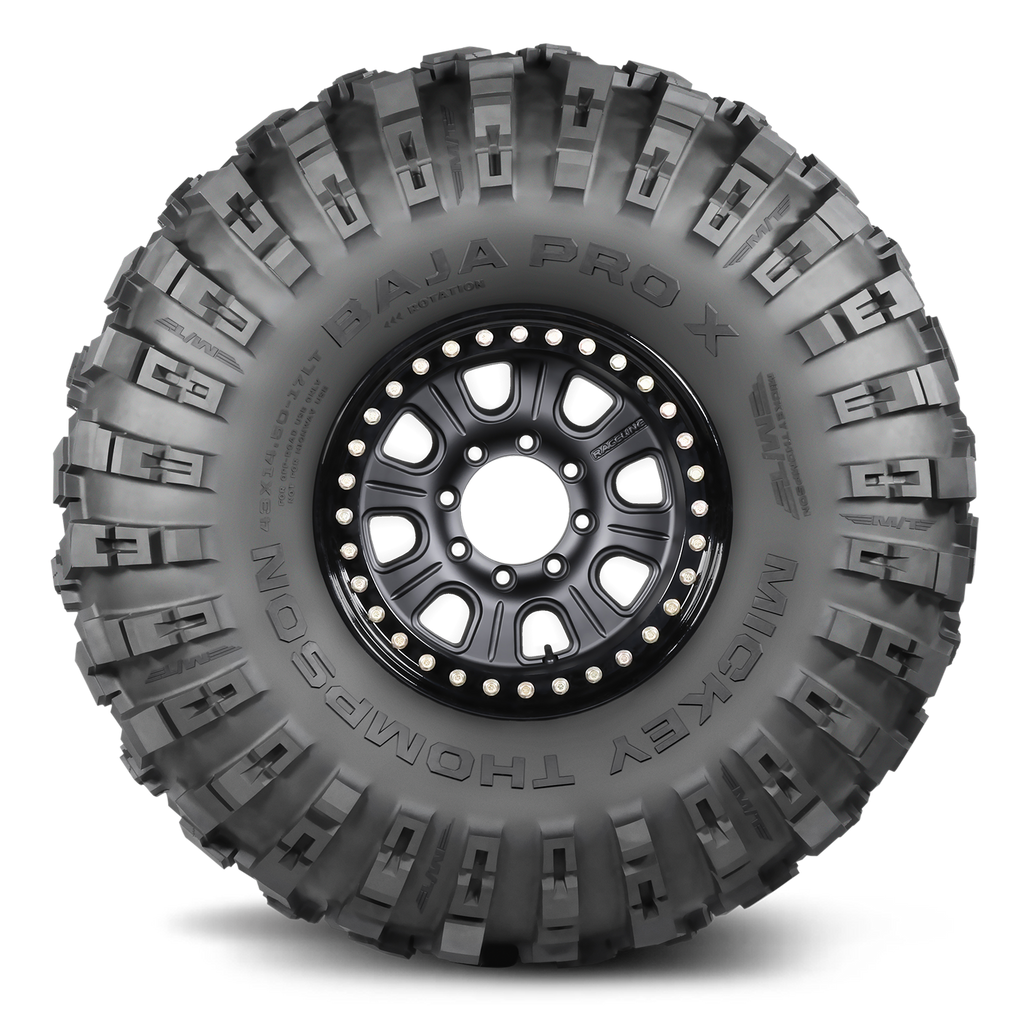 37X13.50-17LT Baja PRO X Symmetric directional tread pattern provides excellent traction and cleaning power. Dual Decoupling Grooves for flexibility on irregular surfaces.