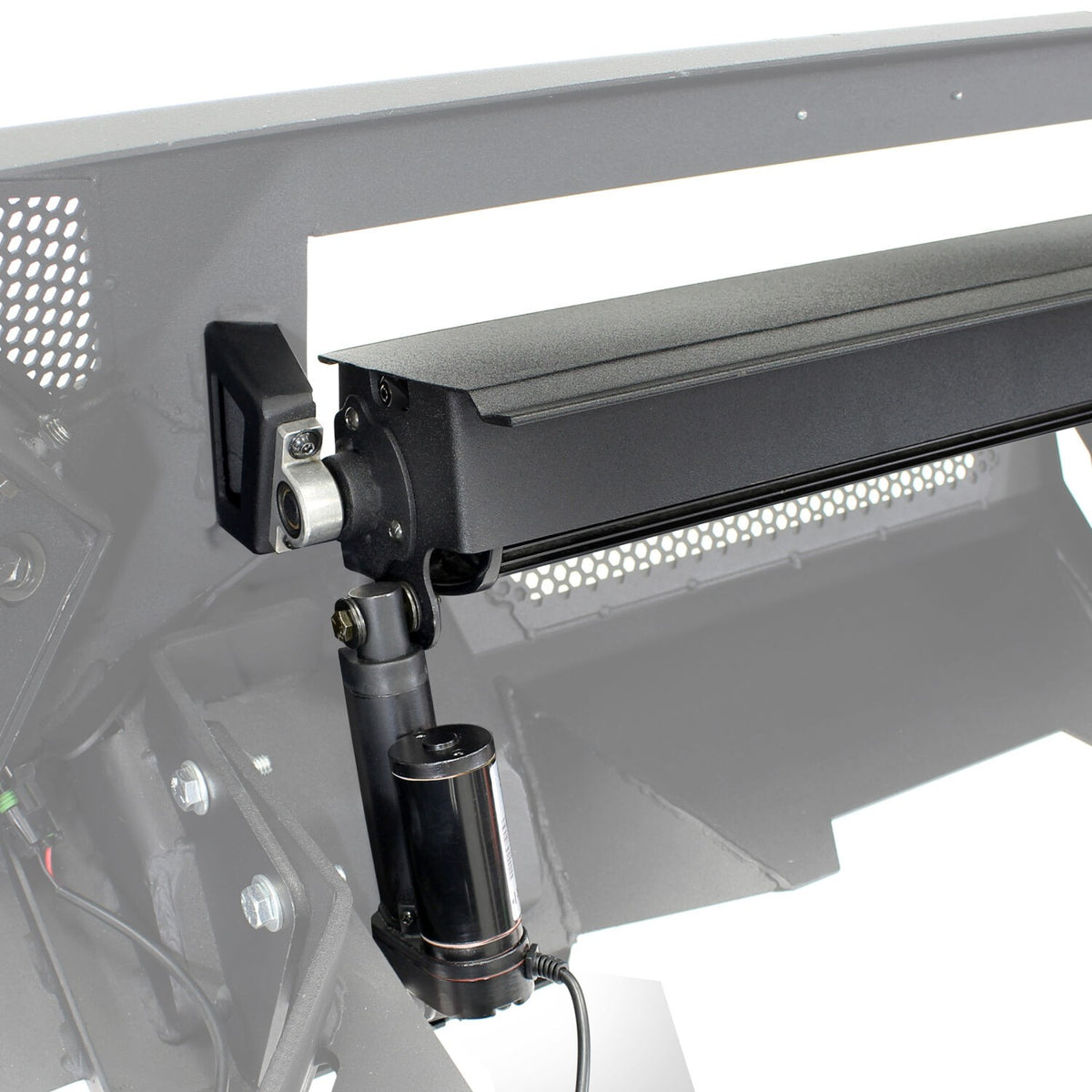 Element Front Bumper with Power Actuated Hide Away Light Bar Mount Textured Black 2019-2024 Ram 1500 Go Rhino