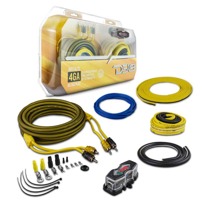 DS18 4-GA Amplifier Install Kit Advance- Yellow