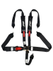 PRP 5.2 Harness Latch and Link with 2in Shoulders-3in Lap Belts and Removable Pads SFI 16.1- Black