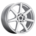 Raceline 131S Evo 16x7in / 5x108/5x114.3 BP / 40mm Offset / 72.62mm Bore - Silver & Machined Wheel