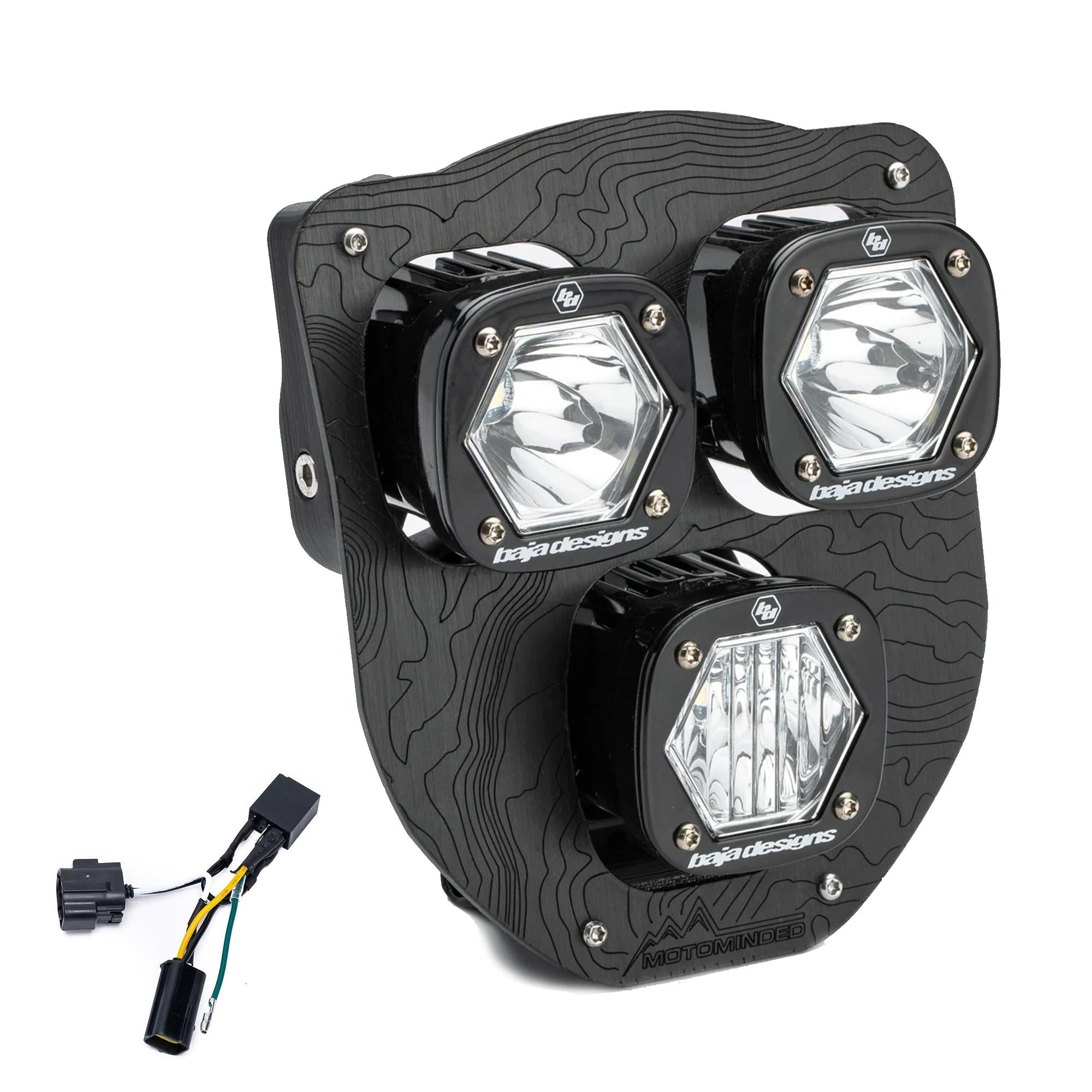 Husqvarna Triple S1 Hydra (D/C) LED Headlight Kit w/ Hi-Low Harness 2024-Up Husqvarna FE-S Baja Designs