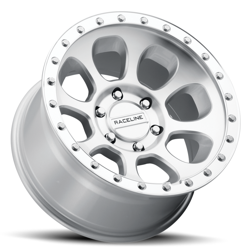 Raceline 961MC Bolt 17x9in / 5x127 BP / -12mm Offset / 78.1mm Bore - Machined Cc