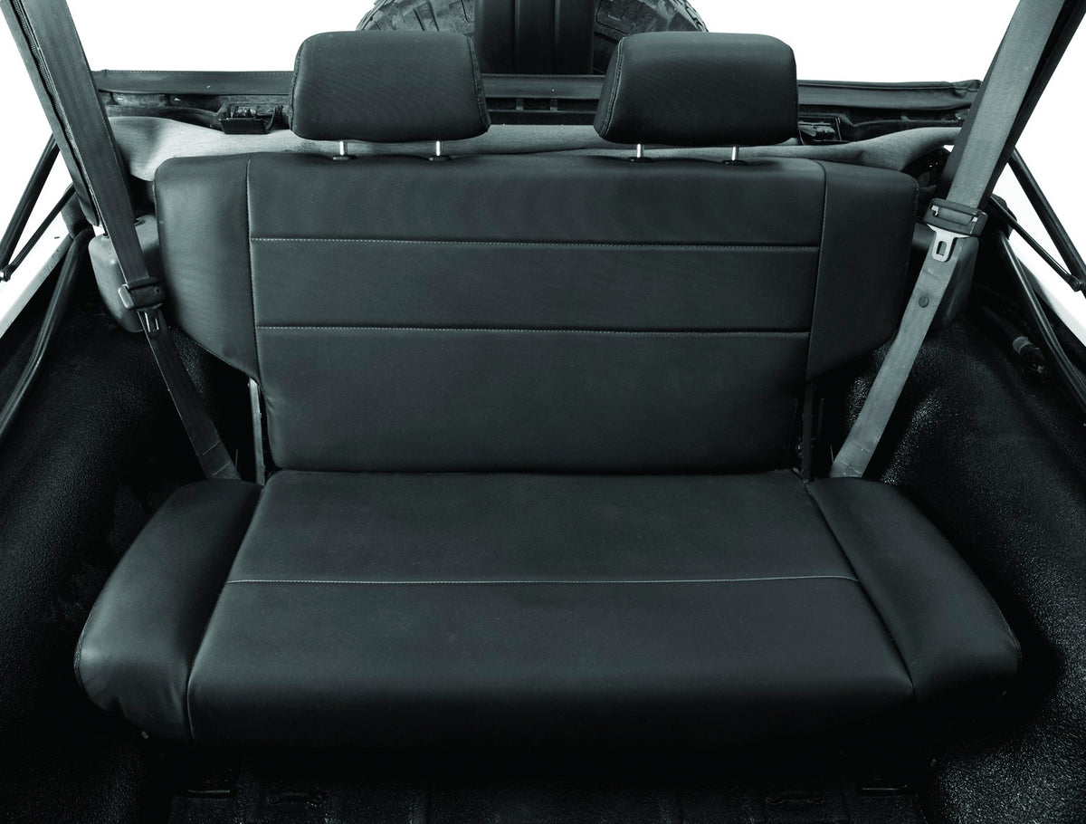Jeep Rear Bench Seat Trailmax II Fold-N-Tumble Seat For Jeep 1955-1983 CJ5 All Vinyl Bestop
